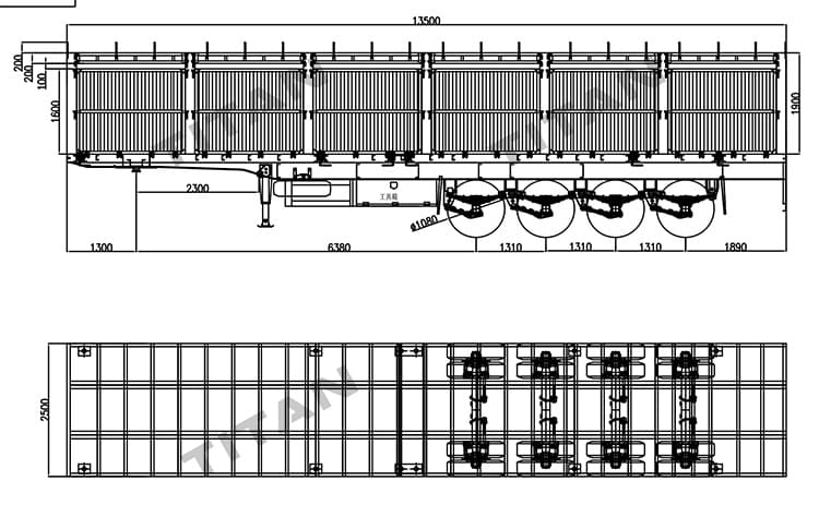 4 Axle 60 Ton Fence Semi Trailer for Sale in Ghana 