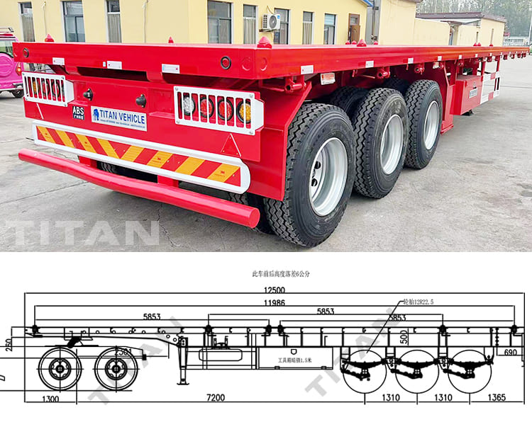 40Ft Flatbed Trailer 3 Axle for Sale in Mauritius