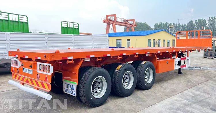 Tri Axle Semi Trailer Flat Bed 40Ft with Headboard for Sale in Guyana