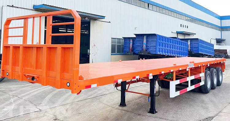 Tri Axle Semi Trailer Flat Bed 40Ft with Headboard for Sale in Guyana
