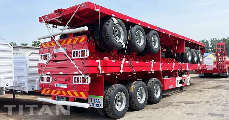 Tri Axle 40Ft Flatbed Trailer for Semi Trucks for Sale in Zimbabwe
