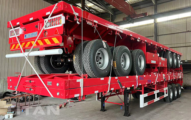 Tri Axle 40Ft Flatbed Trailer for Semi Trucks for Sale in Zimbabwe