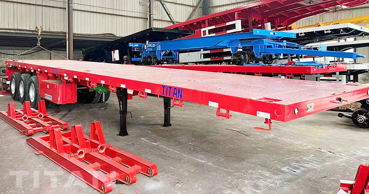 40 Feet Tri Axle Semi Flatbed Container Trailer for Sale in Uruguay