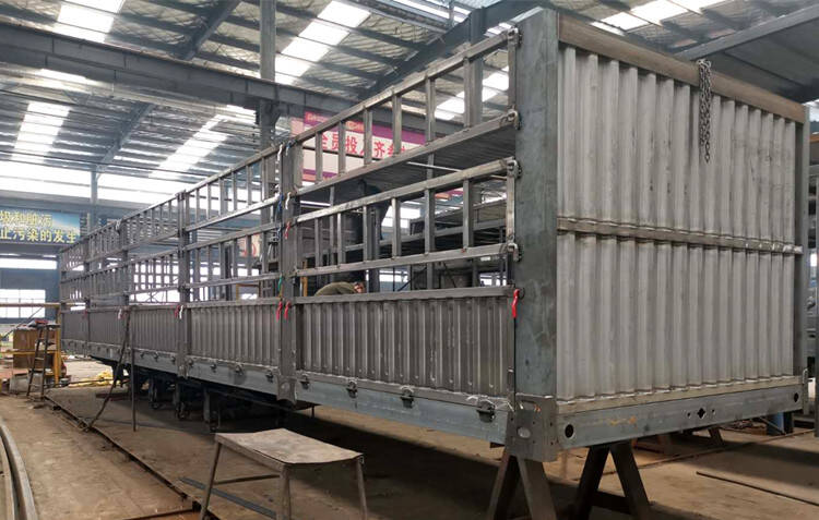 fence semi trailer frame in factory