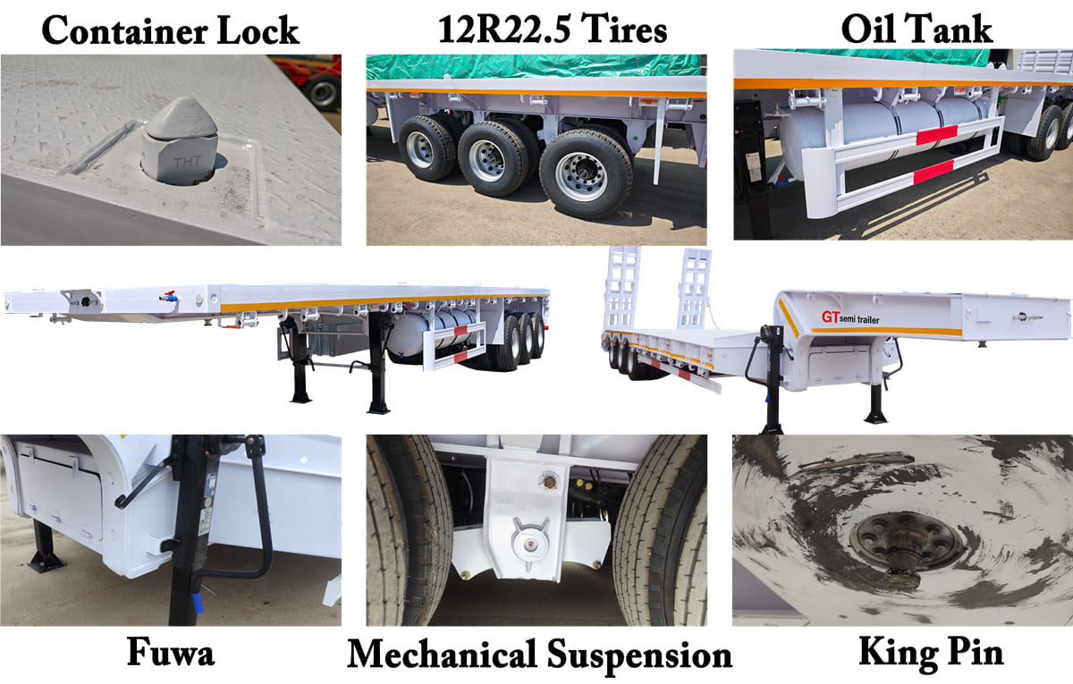 GTS Ghana Flatbed and Lowbed Trailers for Cargo Machinery