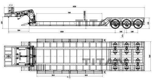 lowboy gooseneck trailer drawing