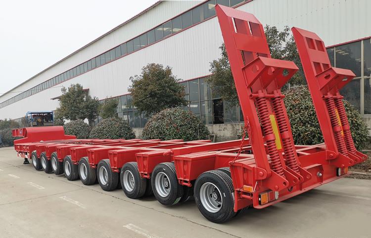 9 Axle Hydraulic Low Bed Truck Trailer for Sale