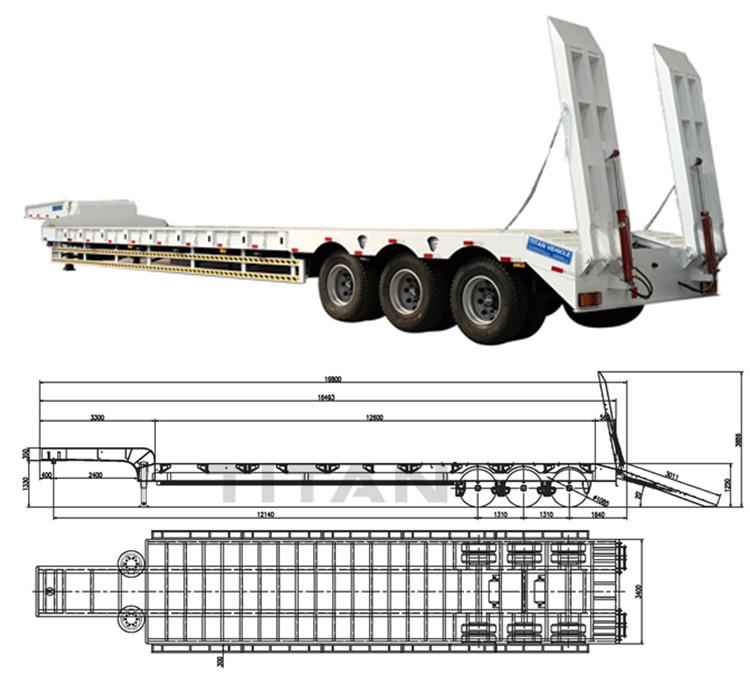 QINGDAO QUEST VEHICLE EQUIPMENT CO.,LTD| QUEST VEHICLE| QUEST| QUEST Trailer Tri Axle Low Bed Semi Truck Trailer for Sale