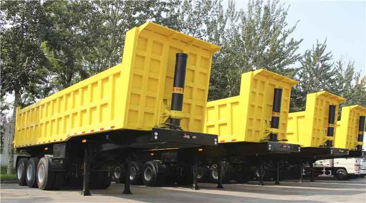 3 Axle End Dump Tipper Truck Trailer for Sale-Shengrun