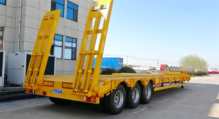 3 Axle 60 Ton Lowbed Low Loader Drop Deck Trailer for Sale-Shengrun