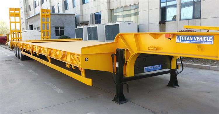 3 Axle 60 Ton Lowbed Low Loader Drop Deck Trailer for Sale-Shengrun