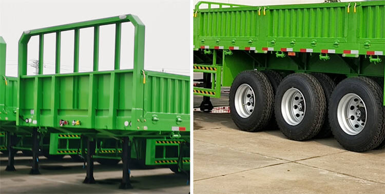 3 Axle Drop Side Wall Cargo Semi Trailer-Shengrun