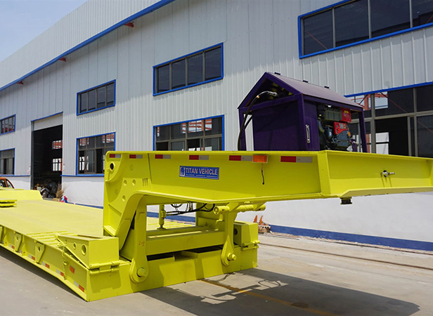 3 axles 55 ton lowboy gooseneck trailer