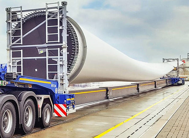 4 Axles 56M Wind Turbine Blade Transport Trailer