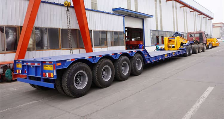 lowboy equipment trailer with dolly