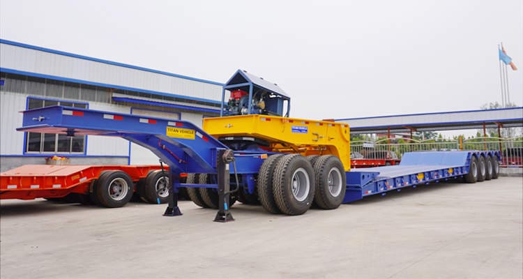 lowboy equipment trailer with dolly