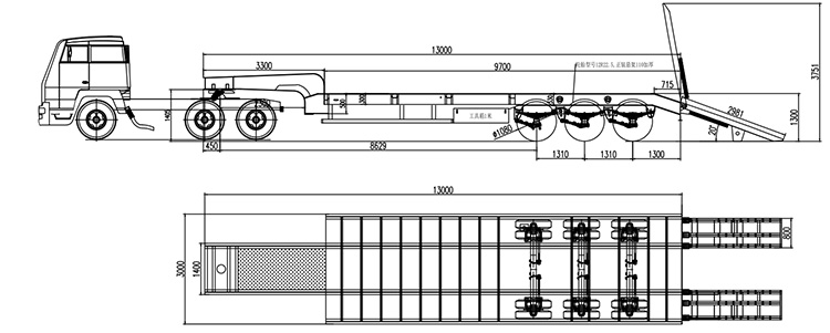 3 Axle Semi Low Loader Trailer