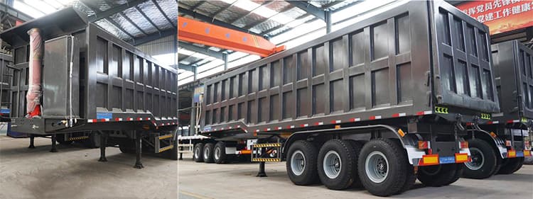 tri axles hydraulic dump trailer
