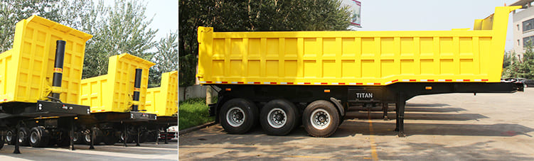 tri axles hydraulic dump trailer