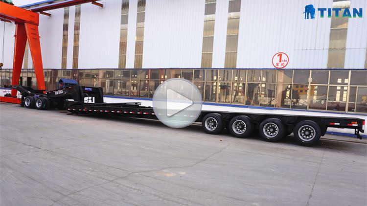 4 Axle 100T Hydraulic Detachable Gooseneck Lowboy Trailer