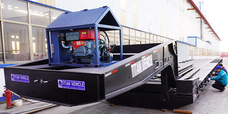 4 Axle 100T Hydraulic Detachable Gooseneck Lowboy Trailer