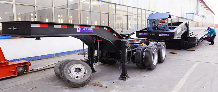 4 Axle 100T Hydraulic Detachable Gooseneck Lowboy Trailer