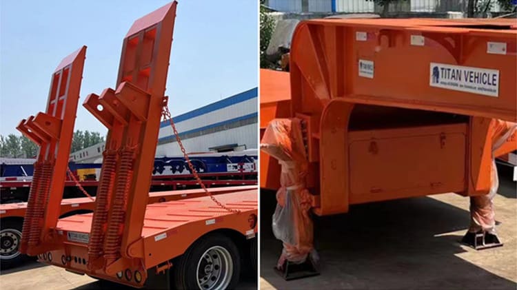 4 Axle semi low loader truck trailer 100ton for sale in Dominica