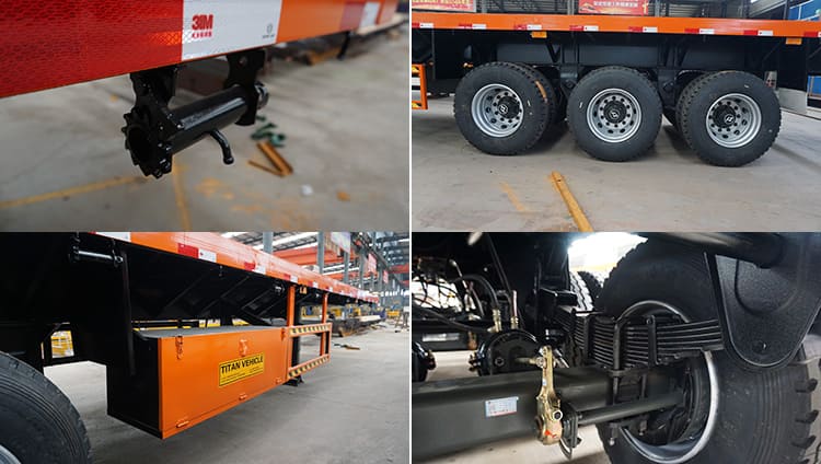 Tri Axle Flatbed Tractor Truck Trailer