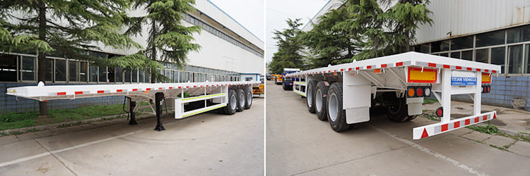 Tri Axle Flatbed Tractor Truck Trailer