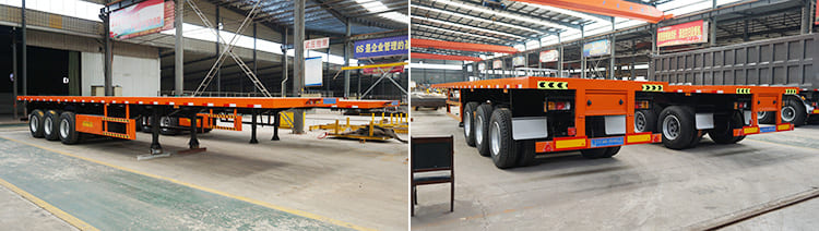 Tri Axle Flatbed Tractor Truck Trailer