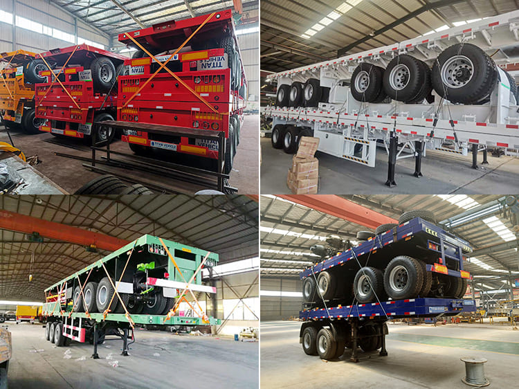 Tri Axle Flatbed Tractor Truck Trailer