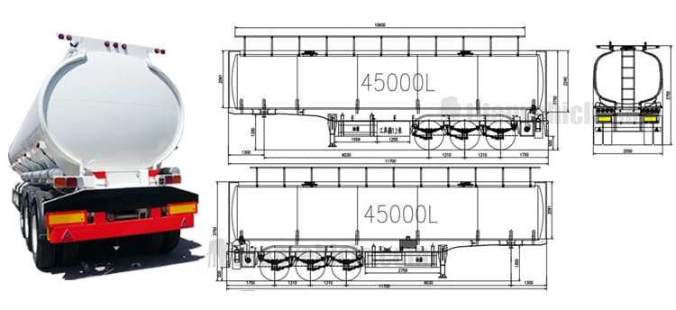 45000L Tri Axle Fuel Tanker Trailers