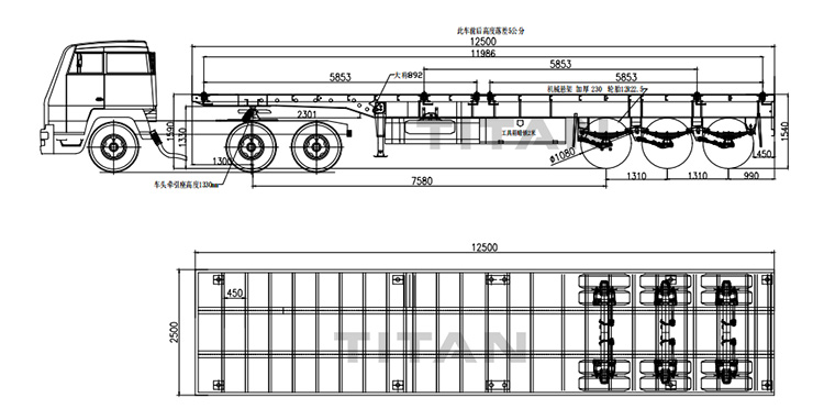 3 axles 40ft flatbed trailer