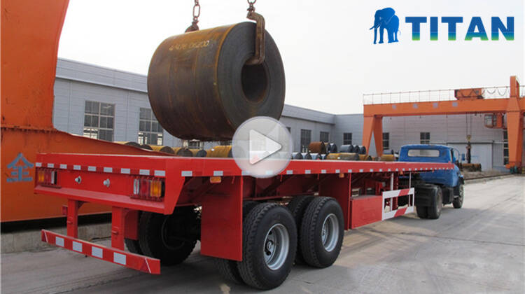 2 axles bogie suspension flatbed trailer