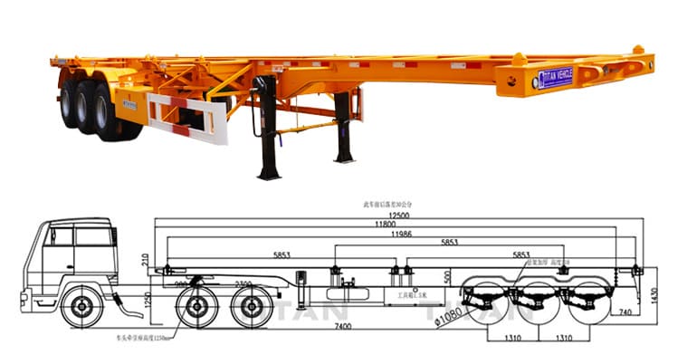 Tri Axle Container Chassis Trailer | New Container Chassis Manufacturers Price for Sale