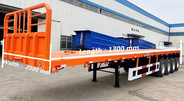 40Ft Container Flatbed Trailer Manufacturers | 4 Axle Flatbed Trailer with Headboard