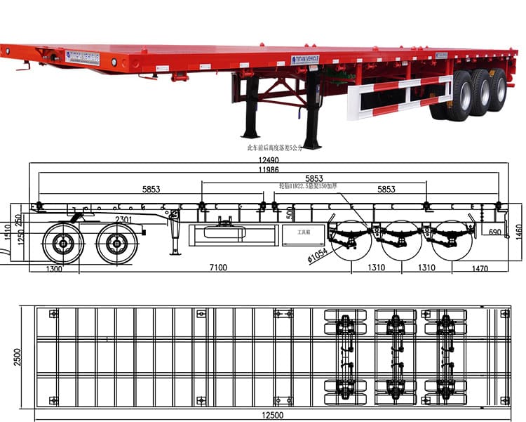 STU Trailers Limited Company | 3 Axle 12M Semi Truck Flatbed Trailer Price In Zimbabwe