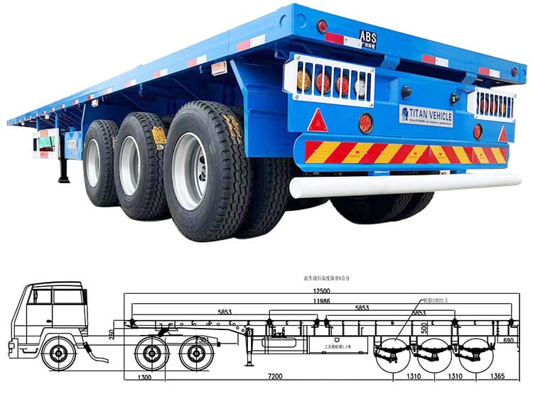 Tri Axle 12M Flatbed Trailer Prices for Sale in Philippines Manila