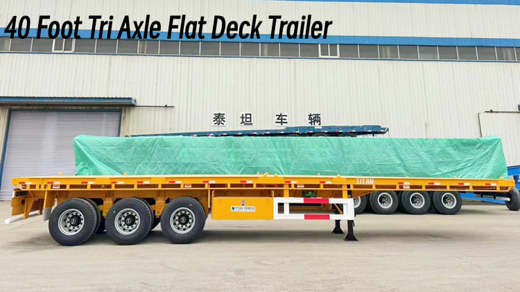 40 Foot Tri Axle Flat Deck Trailer for Sale Near Me in Guam