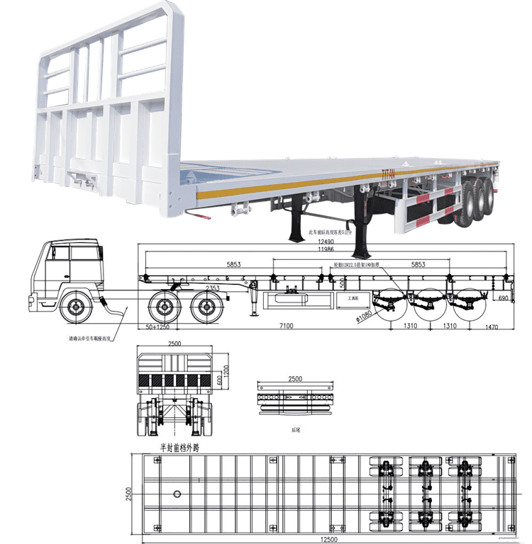 Tri Axle 40Ft Flat Body Trailer for Sale in Nigeria