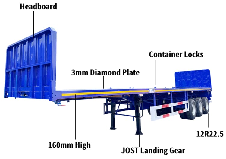 40Ft Semi Flat Bed Trailer for Sale in Dominican