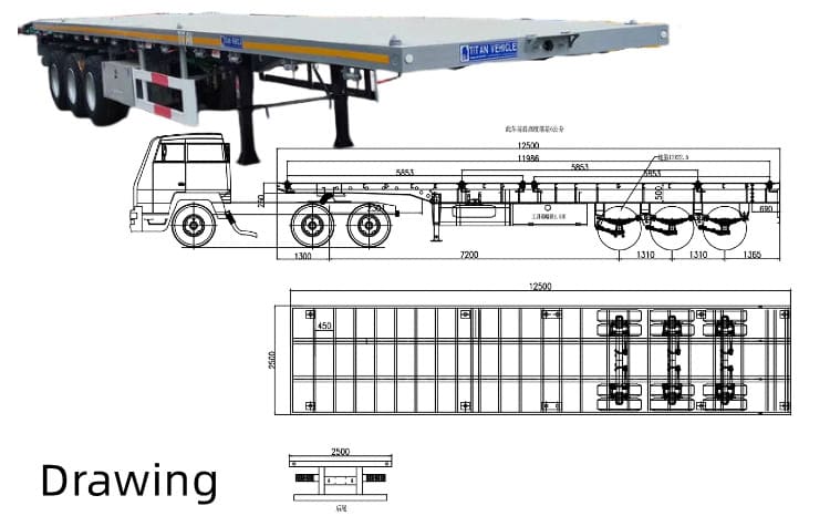 Tri Axle Flatbed Trailer for Sale in Tanzania