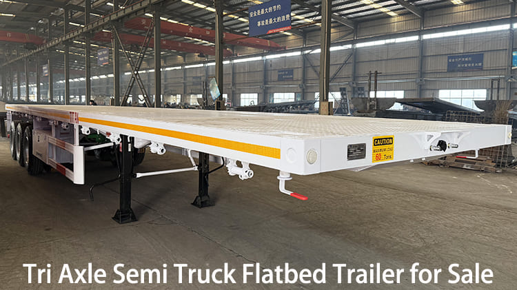 Tri Axle 40 Foot Semi Truck Flatbed Trailer for Sale in Jamaica