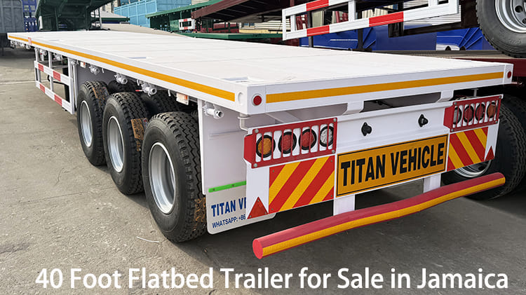 Tri Axle 40 Foot Semi Truck Flatbed Trailer for Sale in Jamaica