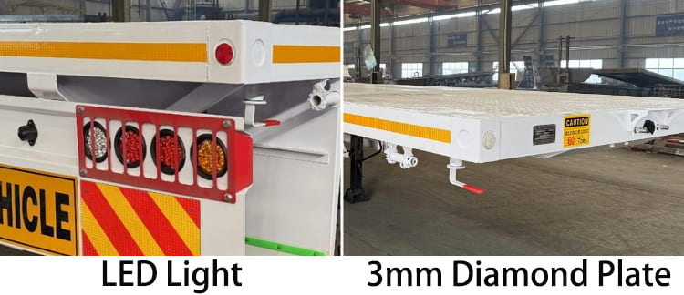 Tri Axle 40 Foot Semi Truck Flatbed Trailer for Sale in Jamaica