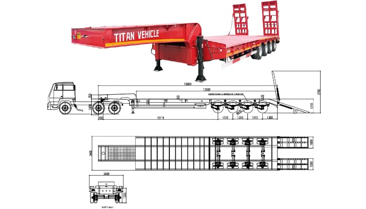 4 Axle 80 Ton Lowbed Trailer for Sale in Guyana Georgetown