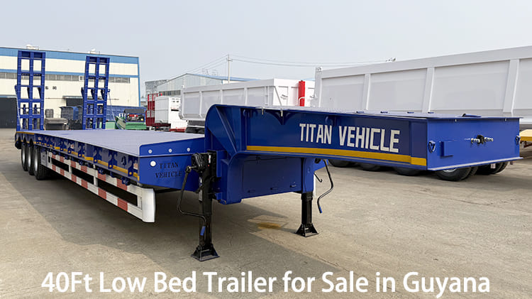 3 Axle 40Ft Semi Low Bed Trailer for Sale in Guyana Bartica