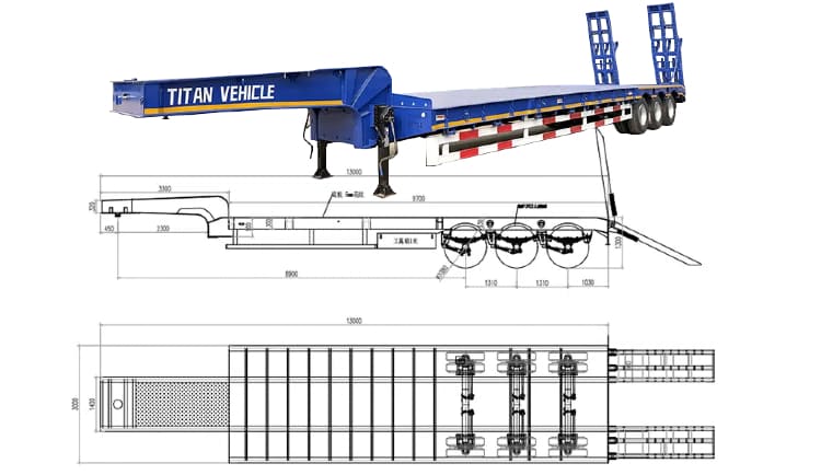 3 Axle 40Ft Semi Low Bed Trailer for Sale in Guyana Bartica