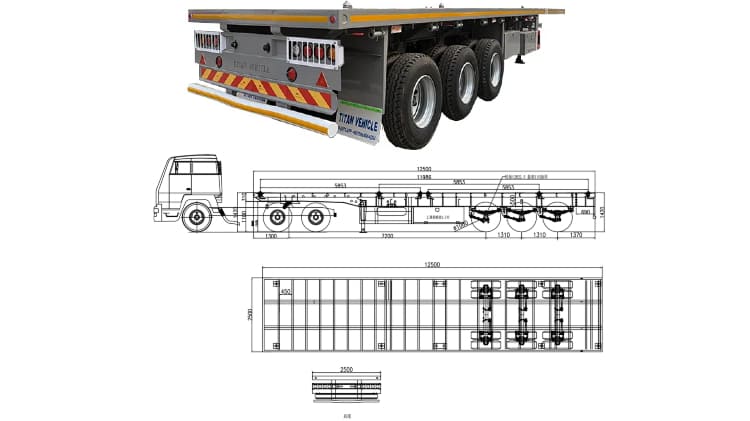 3 Axle 40 Foot Flatbed Trailer for Sale in Guyana
