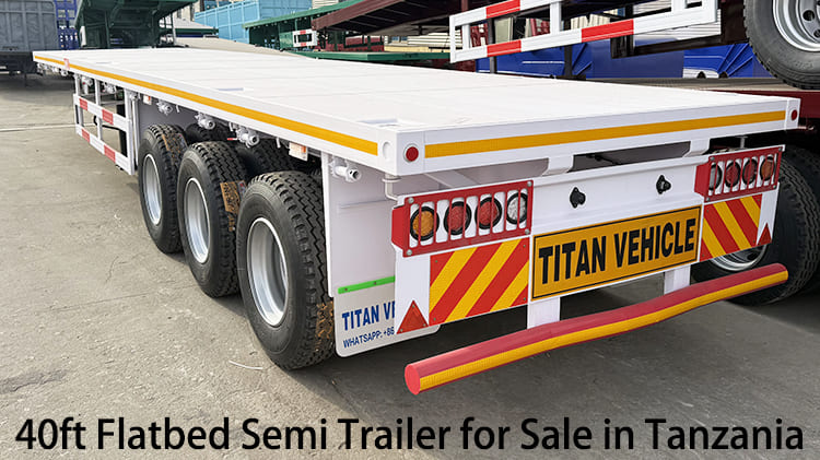 3 Axle 40ft Flatbed Semi Trailer for Sale in Tanzania